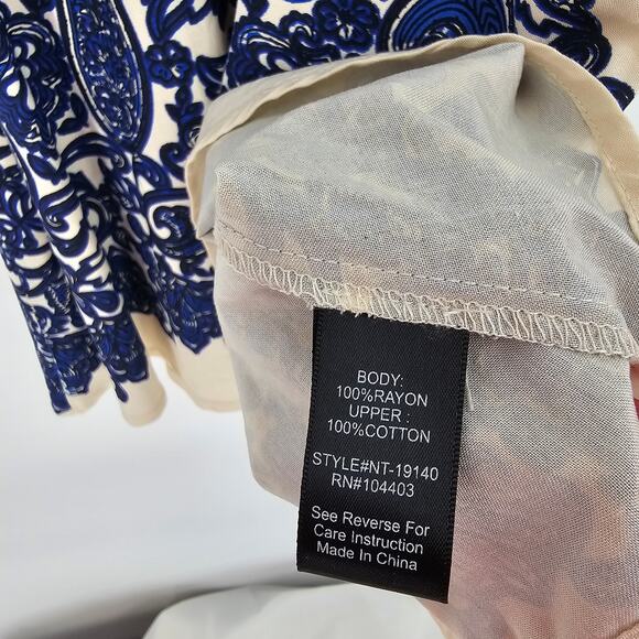 Altar’d State Cream Navy Crochet Embroidered Lace Sleeveless Boho Chic Top S - Picture 9 of 9